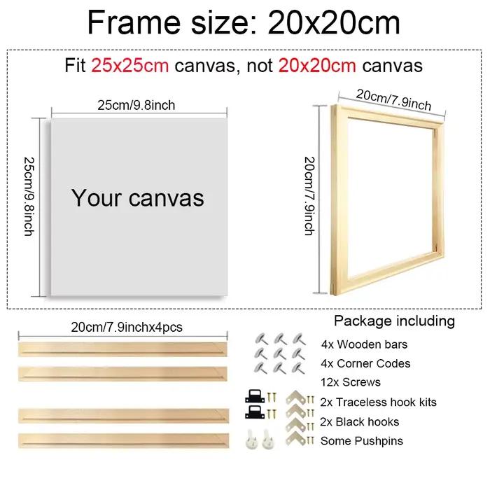 Kit de cadre en bois pour peinture à l'huile sur toile bricolage, barres de cadre, art mural, 40x60,