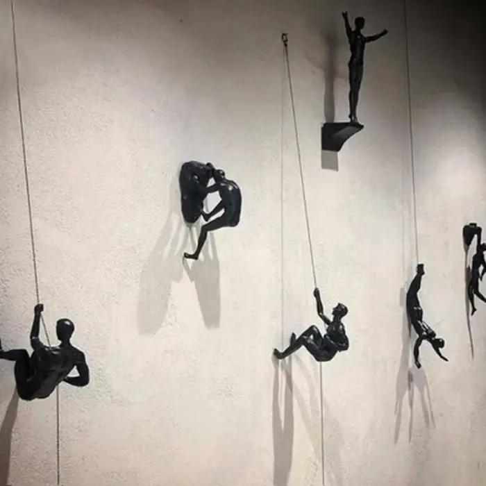 Arrampicata athlète homme Art sport tenture murale ornements maison figurines Miniatures escalade ho