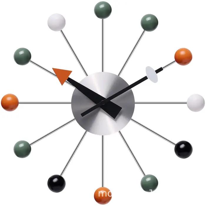 Horloge murale moderne silencieuse sans tic-tac 13 pouces couleur Pop horloges boule décoratives pou