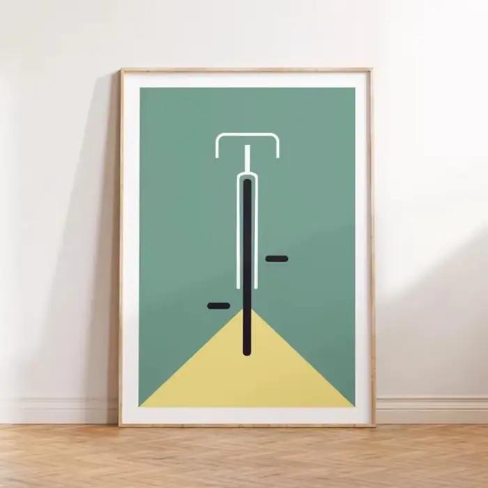 Peinture sur toile de cycliste, art mural minimaliste de cyclisme, affiche imprimée, vélo, images mo