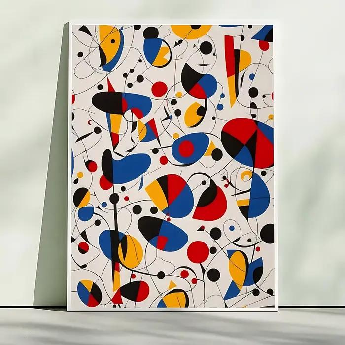 Affiche d'exposition abstraite vintage Joan Miro sans cadre, peinture sur toile, décoration murale,