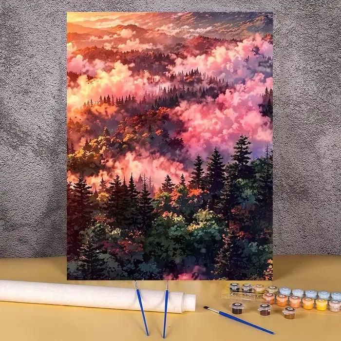 Paysage bricolage peinture par numéros pour adultes paysage image moderne base zéro artisanat Art co