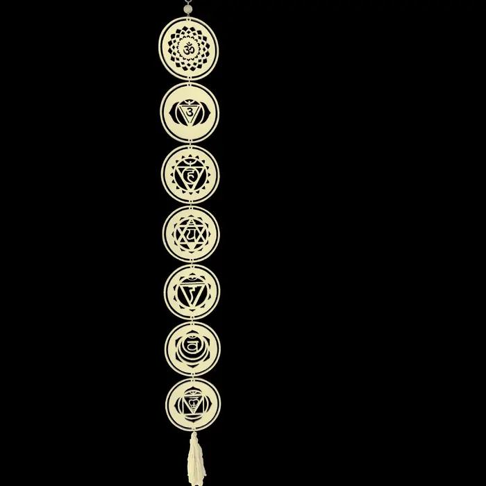 Yoga 7 Chakras bouddhiste Lotus Metatron hexagramme pendentif en bois tapisserie Ojibwe capteur de r
