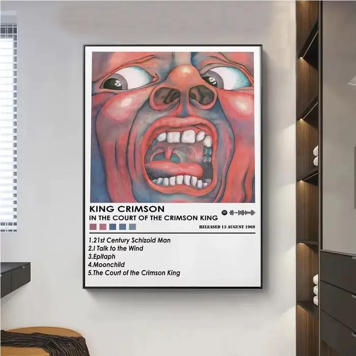 Affiche imprimée k-king de c-cramois en cour de cramoisi, couverture d'album de musique, tableau d'a