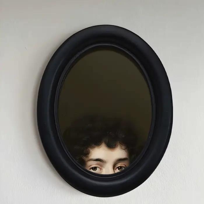 1 cadre photo ovale vintage de style victorien en bois – Décoration murale avec crochet, charmante d