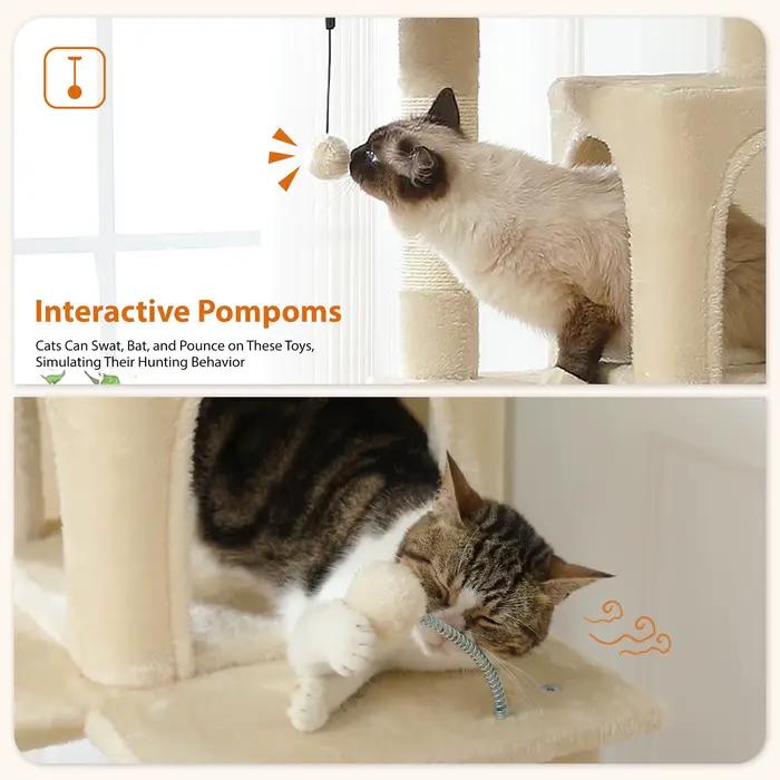 Tour d'arbre à chat à plusieurs niveaux pour chats d'intérieur, poteau à gratter recouvert de sisal,