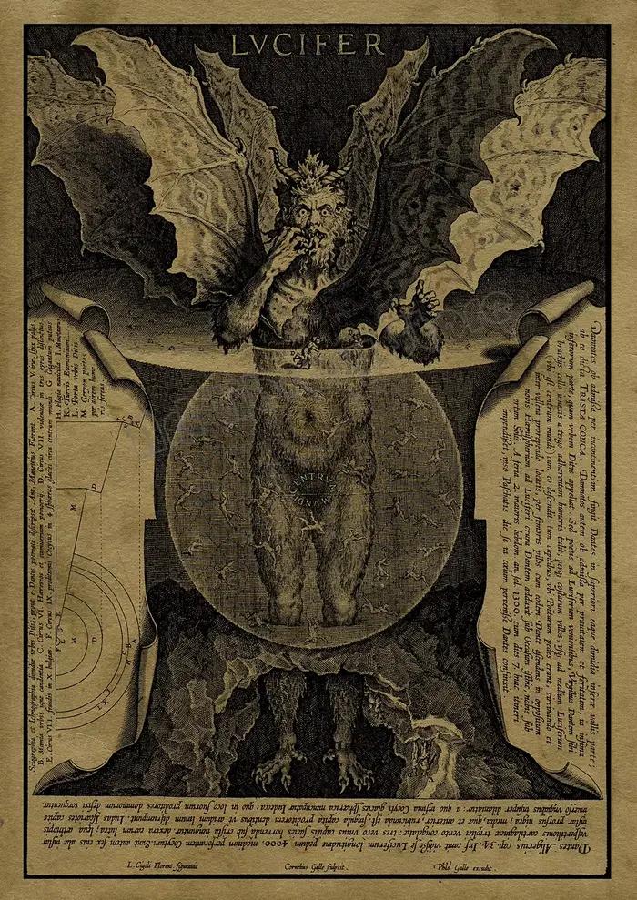 Affiche Vintage de Sorcières Satan et les Démons du Sabbat, Affiche Religieuse de Monstre d'Horreur,