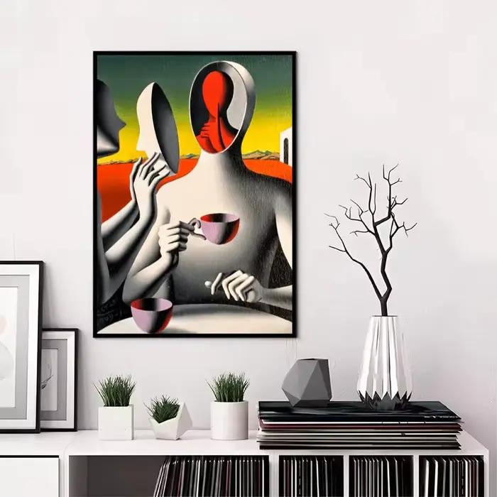 Salvador Dali surréalisme œuvre la persistance de la mémoire peinture calligraphie toile affiche: sa