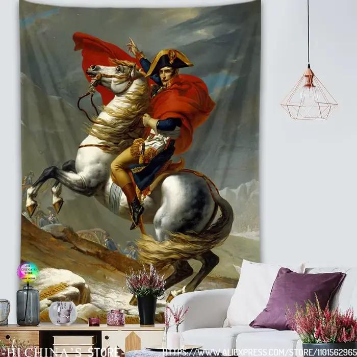 HD Napoléon peinture à l'huile tapisserie bohème esthétique tenture murale français célèbre peinture