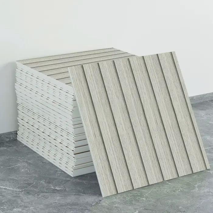 Panneaux muraux autocollants 30x30cm pour plafond, décoration de salon, imperméables, imitation bois