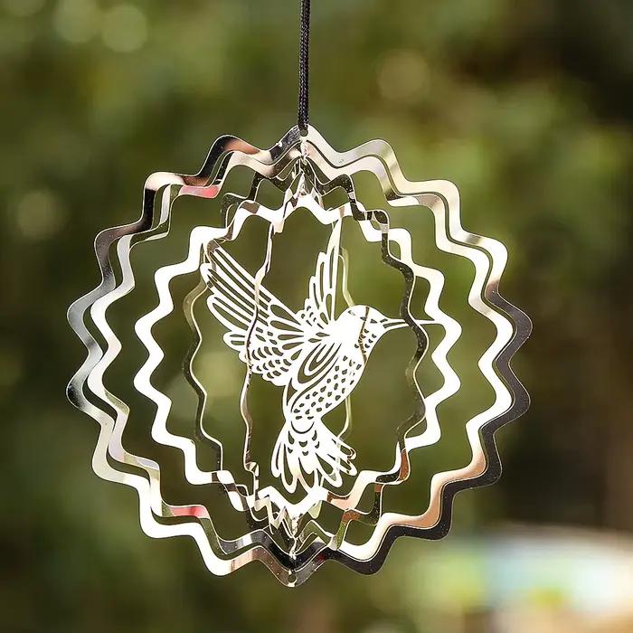 Attrape-vent arbre de vie, pendentif rotatif 3D, effet de lumière fluide, miroir réfléchissant, conc