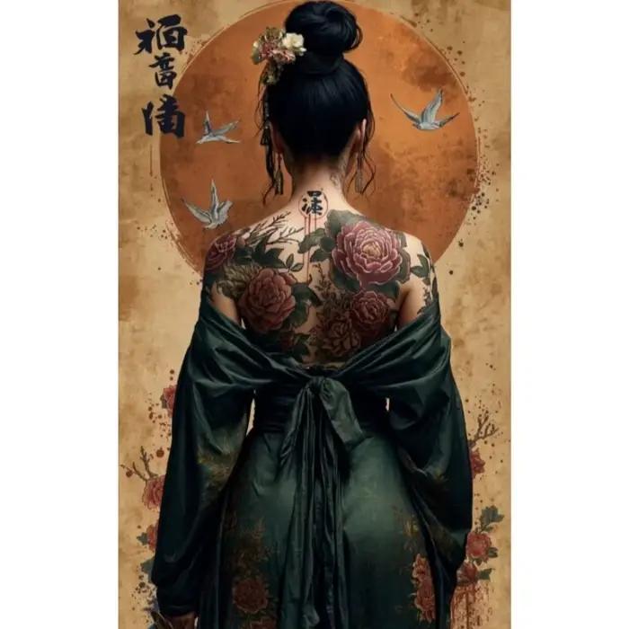 Peinture à l'huile par numéros DIY, portrait de femme dos nu, toile numérique, décoration murale pou