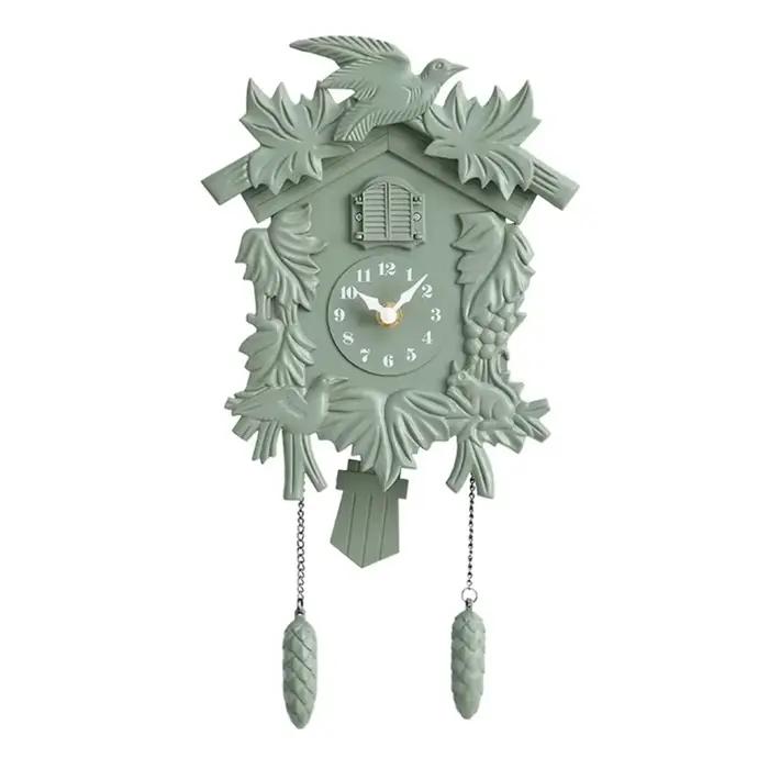 Horloge à pendule amusante en forme d'oiseau coucou, silencieuse, sans tic-tac, avec réglage du volu