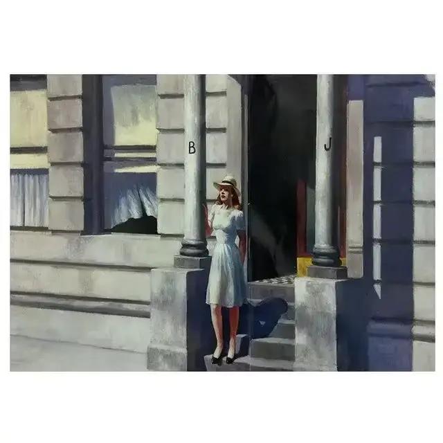 Affiche Edward Hopper, images modulaires de personnes au soleil, art mural nordique imprimé, peintur