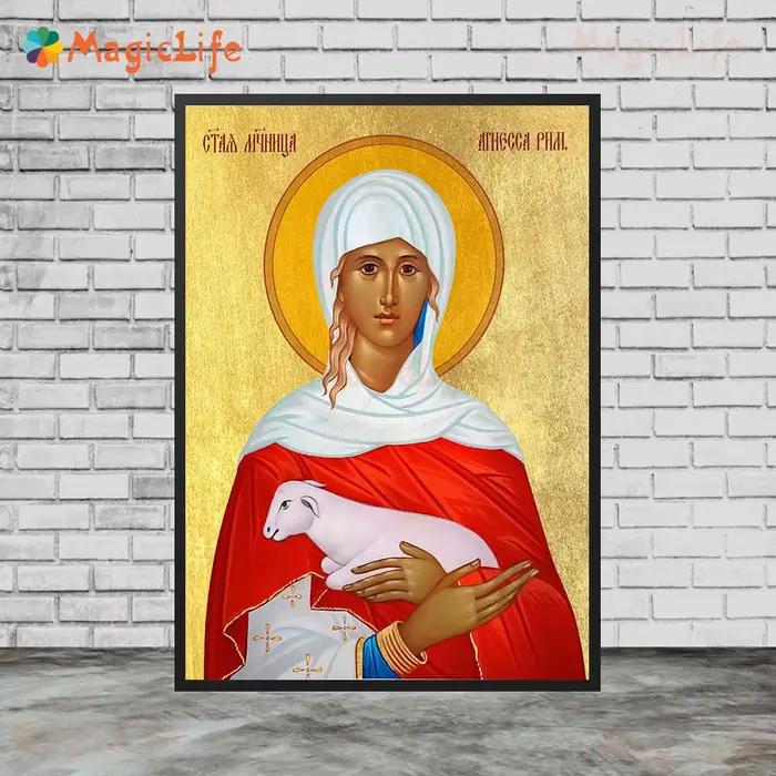Affiches sur toile de la religion nonne Saint Agnes Saint Catherine, peinture d'art mural vintage, s