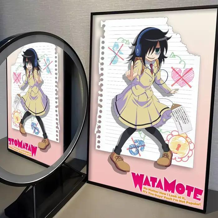 Affiche autocollante Anime w-watamote kuroki Tomoko, autocollant imprimé, Art mural étanche pour sal