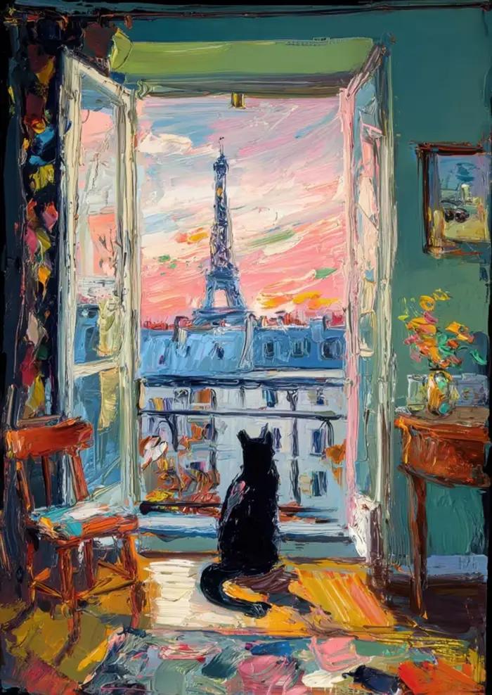 Impression Henri Matisse 'Fenêtre ouverte', Peinture Fauviste Style Henri Matisse, Mer Méditerranéen