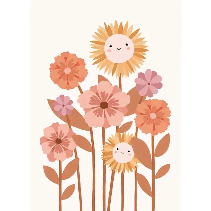 Affiche colorée arc-en-ciel, soleil, nuage, fleur, imprimés, Style Boho, toile d'art mural, peinture