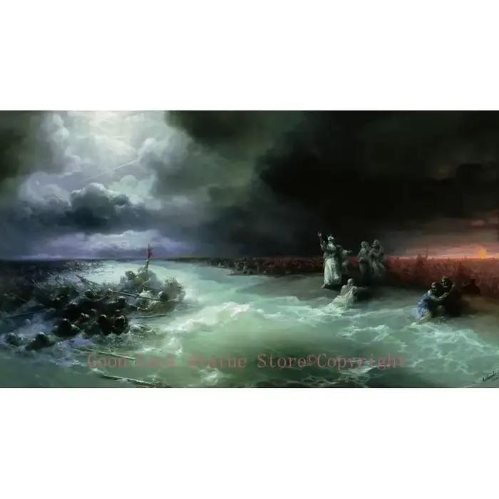 Peinture sur toile imprimée Ivan Aivazovsky, Passage des sorcières dans la mer rouge (1891), vente e