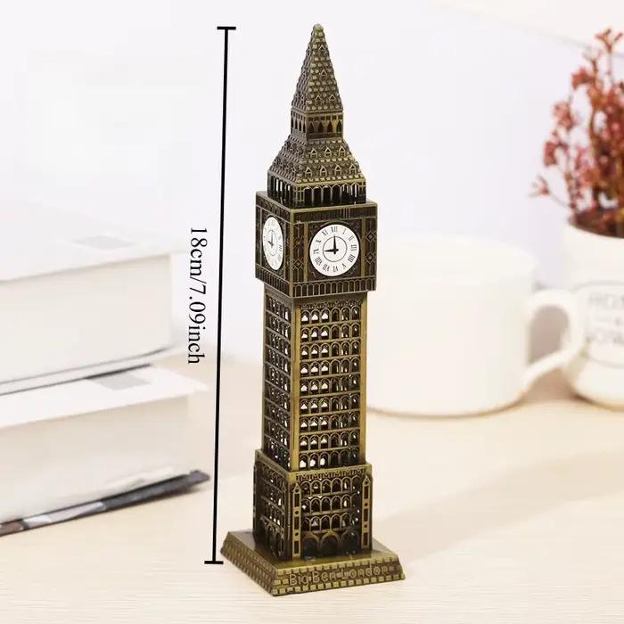 Modèle du Big Ben, monument emblématique mondial, avec horloge et grande roue, décoration de bureau,