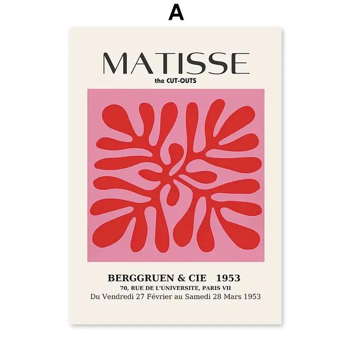Toile d'art mural rose Matisse Bauhaus pour fille, peinture imprimée Yayoi Kusama, affiche abstraite