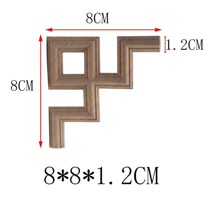 Autocollant en bois avec lignes carrées, applique en bois, Onlay, cadre en bois, sculpté, moderne, n