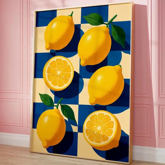 Impressions de cuisine, art mural de fruits, art mural Preppy, impression d'art de chariot de bar, d