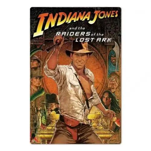 Plaque en métal vintage Indiana Jones, affiche de film, décoration pour la décoration de la cave des