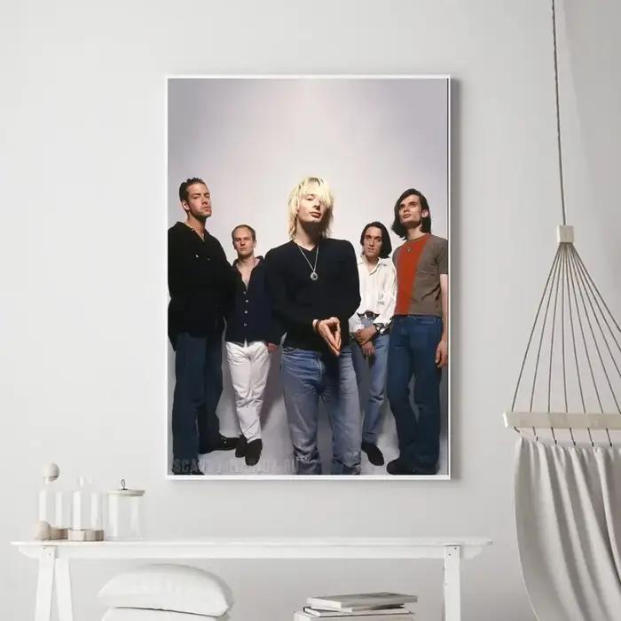 Affiche vintage de groupe de rock Radiohead, peinture artistique pour la maison, accessoires de bar