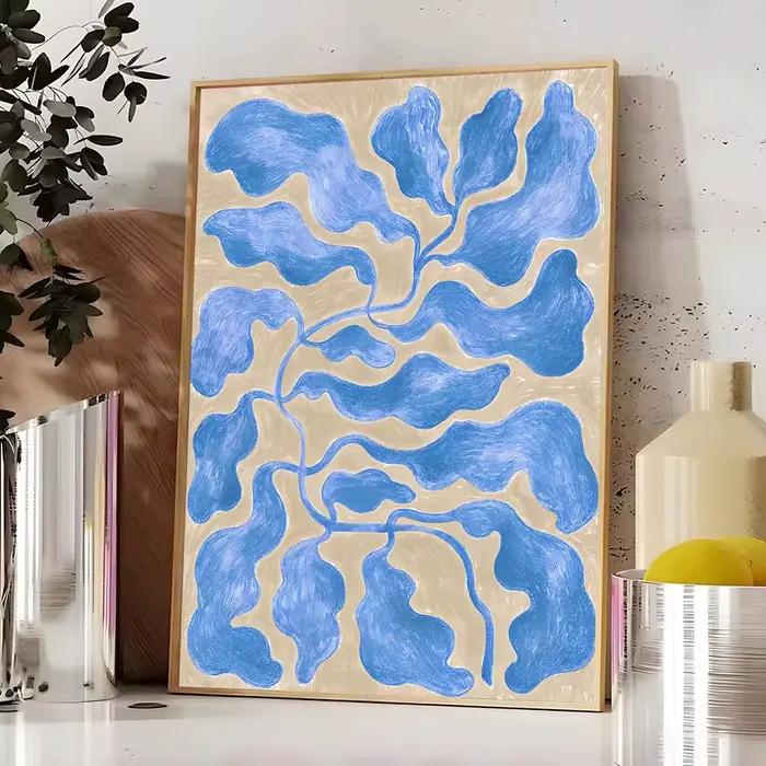 Peinture abstraite moderne d'oiseaux et de fleurs, calligraphie, art mural, toile HD, peinture à l'h