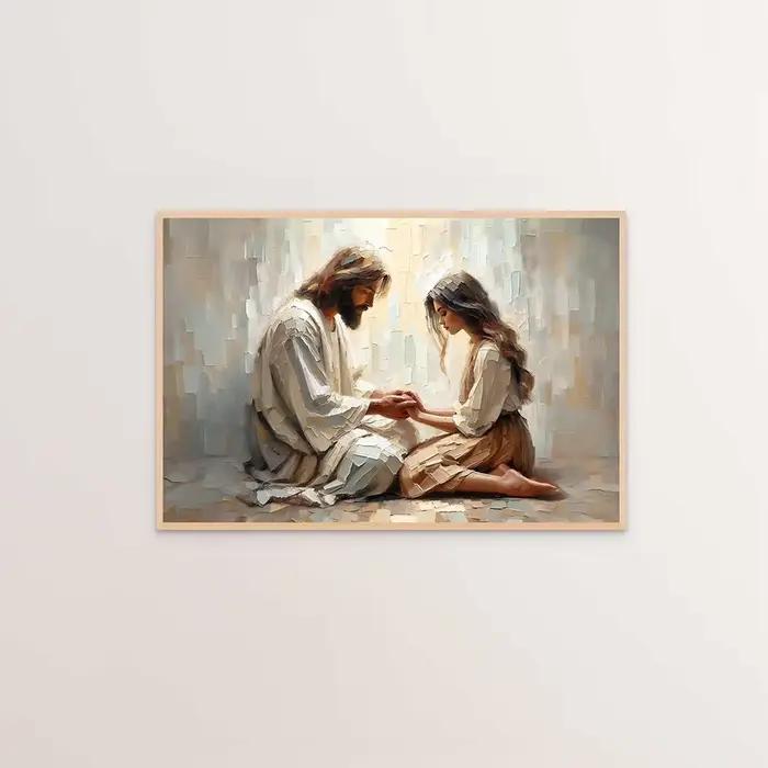 Jésus Christ toile postres chrétien jésus Portrait mur Art impression affiche je marcher avec Christ