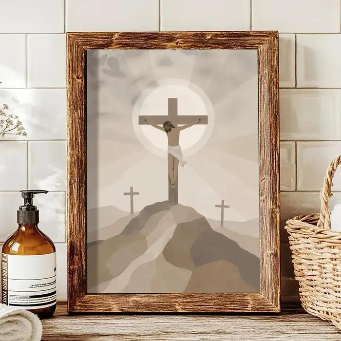 Peinture murale moderne de la scène de la Bible avec Jésus, calligraphie, images pour la décoration