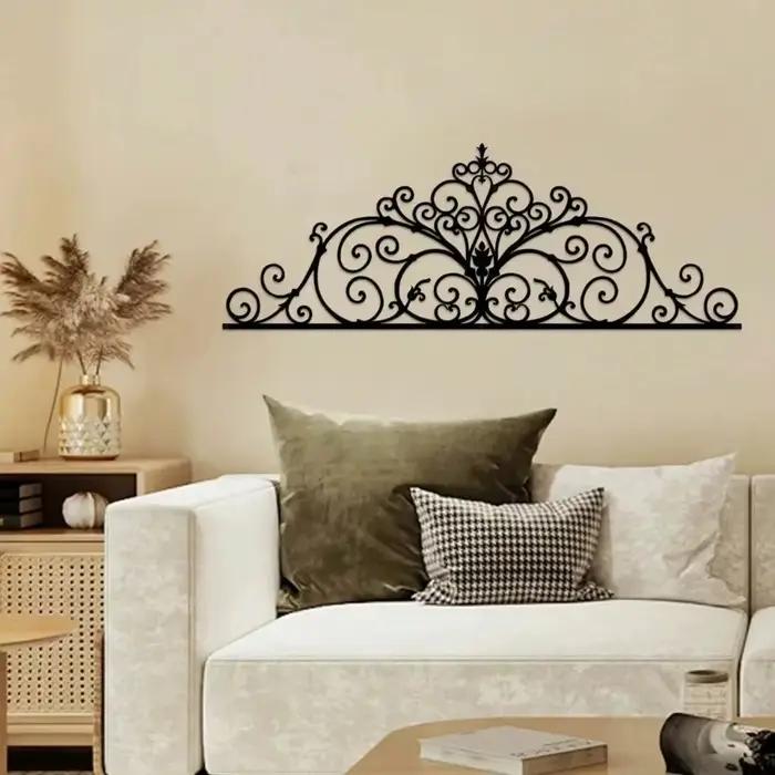 Décoration murale en métal bohème, motif floral découpé au laser pour salon, chambre, porte, accents