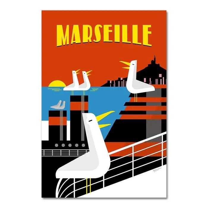 Toile de voyage d'olive de Marseille Anis de France, images Vintage, affiches Kraft, autocollants mu
