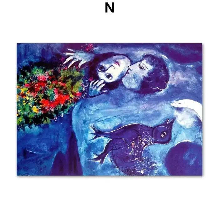Art mural minimaliste scandinave, affiche sur toile HD abstraite, style Marc Chagall, surréalisme, d