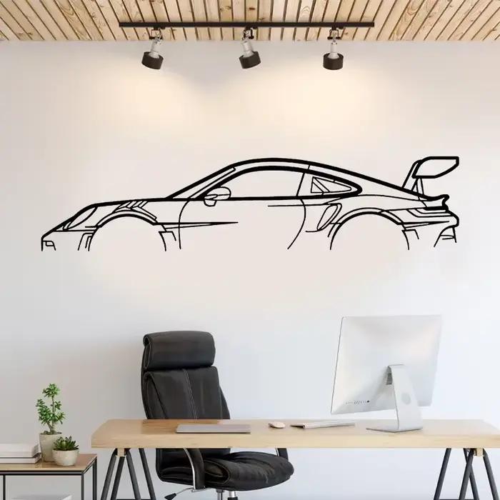Autocollant d'art mural en vinyle, Silhouette de voiture, décoration de maison, Center de Service au