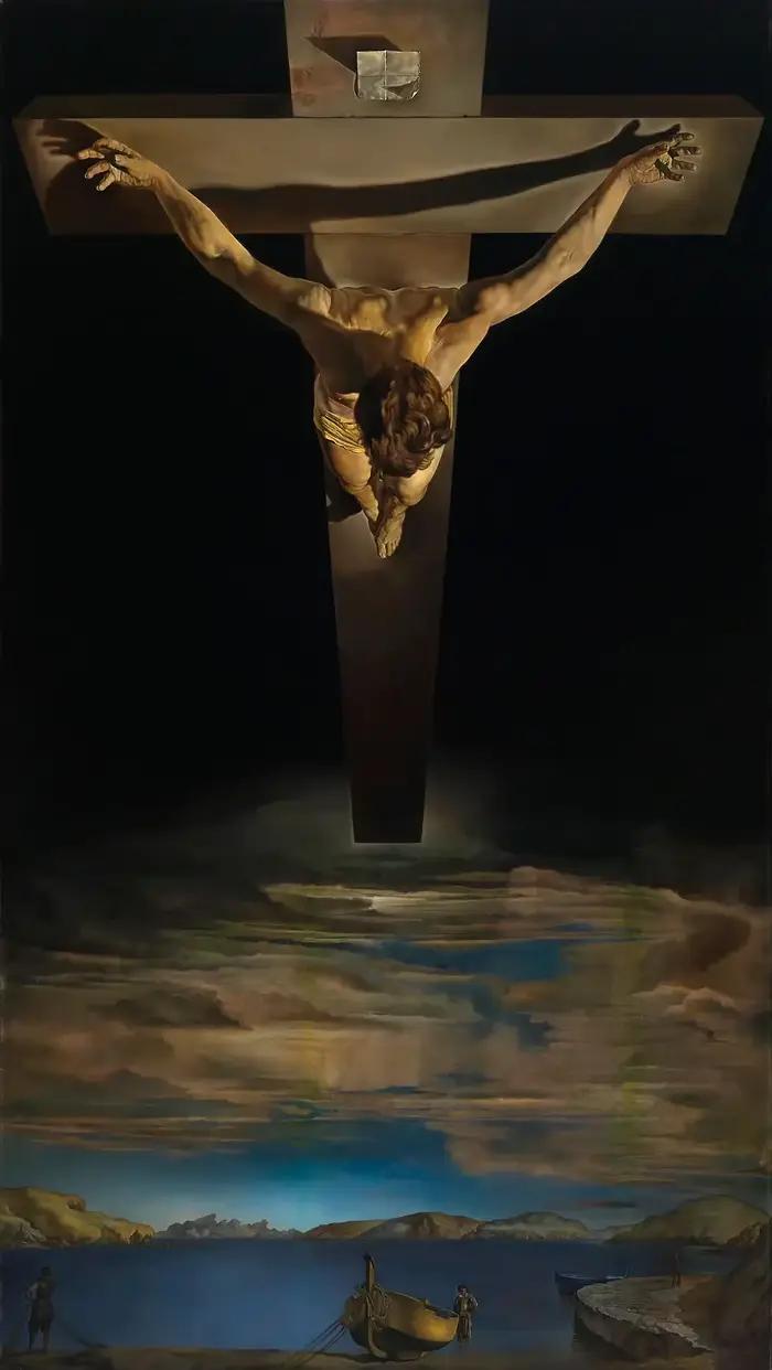 SALVADOR DALI CHRIST ON THE CROSS ST Chain HN, Art Picture Print Canvas Poster,Home Wall Decor