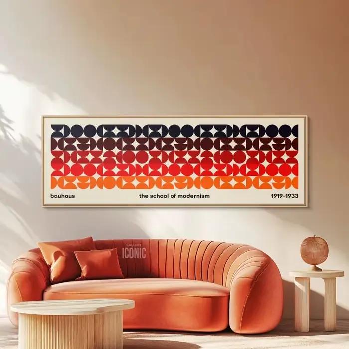 Toile moderne du milieu du siècle, impression panoramique, sans cadre, Art Bauhaus | Toile d'art m
