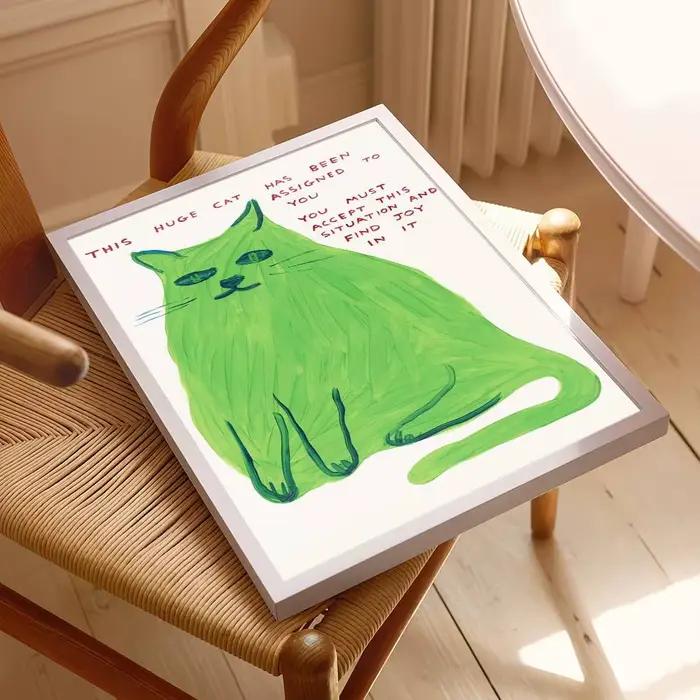 Peinture David Shrigley Art – Impressions et affiches de qualité supérieure, décoration vintage pour