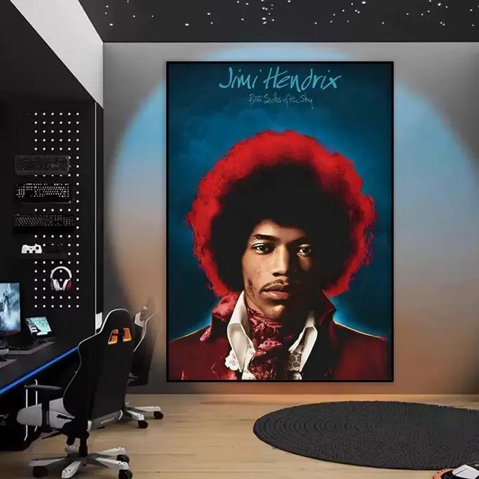 Guitariste j-jimi HendrixS peinture calligraphie HD toile affiche sans plis étanche tous les espaces