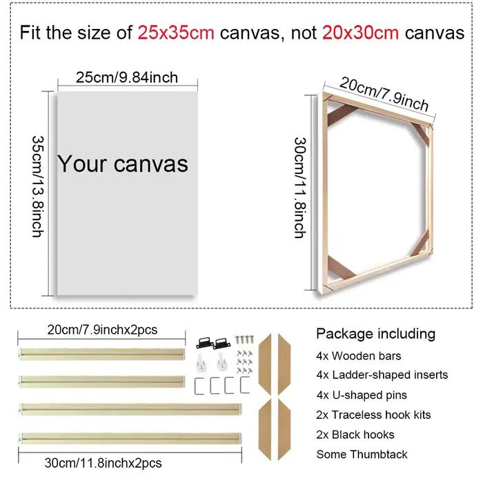 24 tailles bois de pin naturel toile peintures cadre Photo cadre diamant peinture cadre mur Art impr
