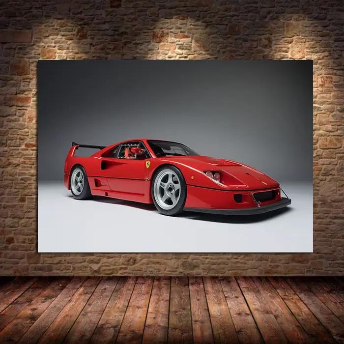 AZNM Ferrari F40 Impression d'art mural, affiche sur toile simple non encadrée, représentant la célè