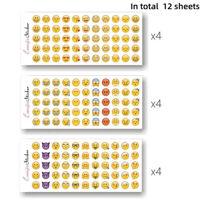 Ensemble d'autocollants encourageants pour Mobile Emojis Cartoon Smiley, matériel décoratif pour jou