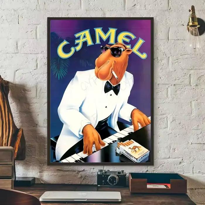 Affiche Vintage C-Camel C-Cigarettes, Art mural auto-adhésif pour salon chambre à coucher, autocolla
