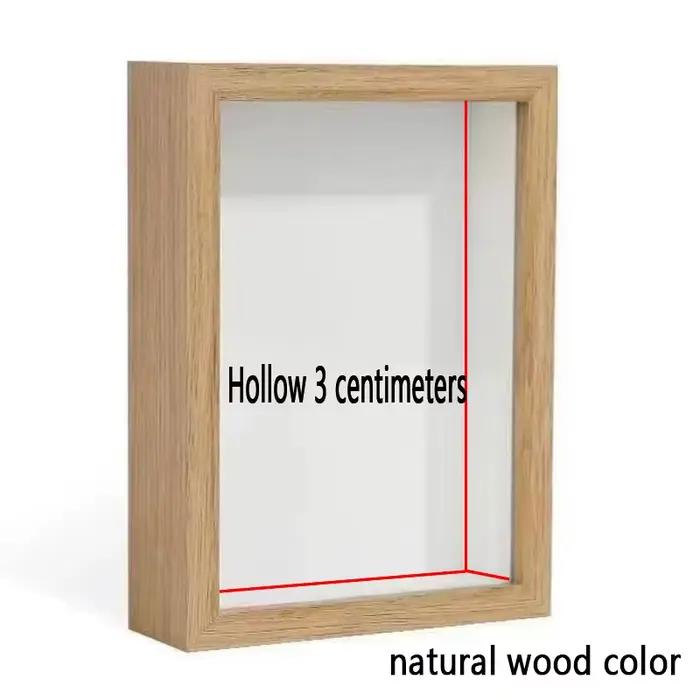 Cadres photo en bois 3D, profondeur 3 cm, bois massif, cadre photo pour fleurs séchées, pour bricola