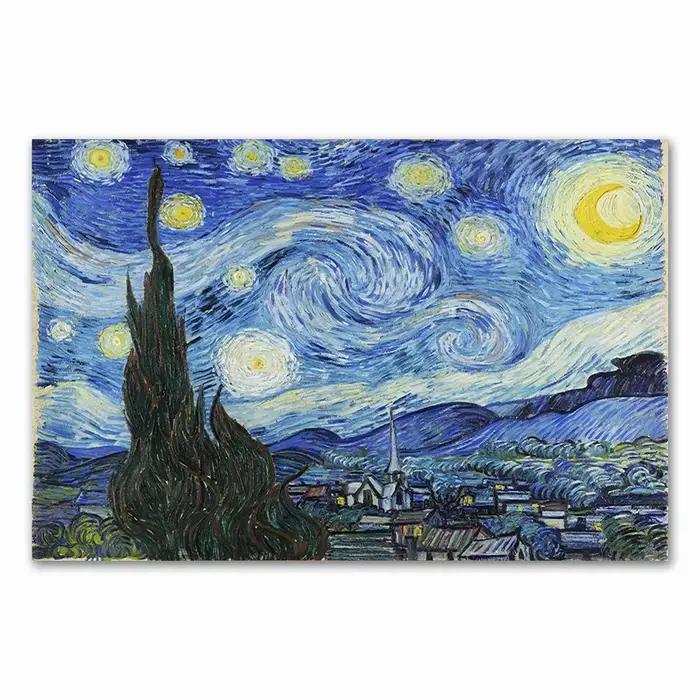 Nuit étoilée de Vincent Van Gogh, image murale imprimée d'art d'artiste célèbre, peinture à l'huile