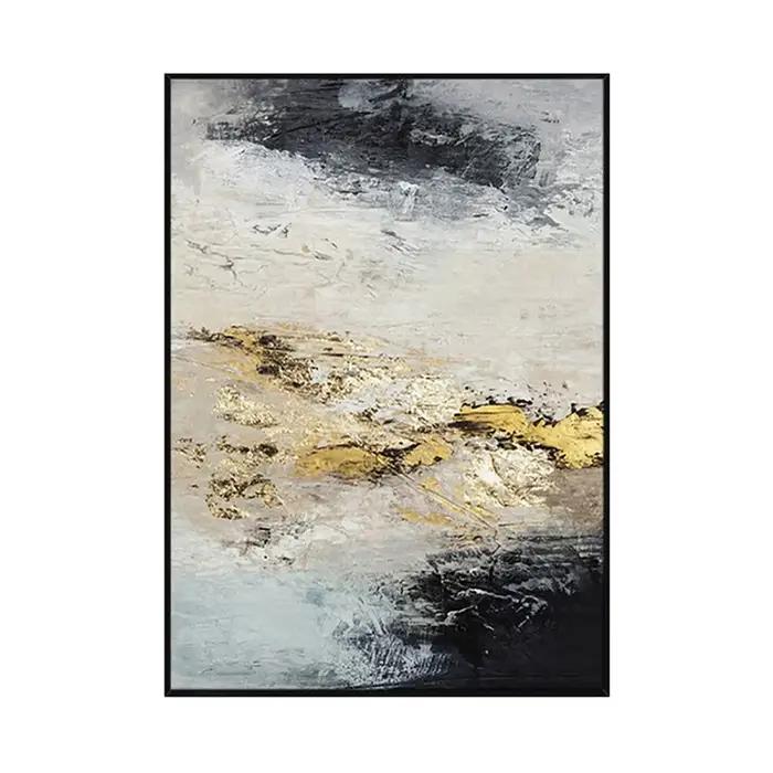 Peinture à l'huile peinte à la main sur feuille d'or, brouillard de nuage, coutumes abstraites moder