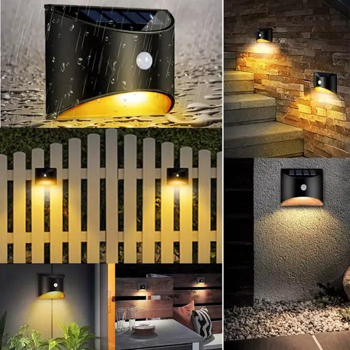 LED lumière solaire capteur de mouvement extérieur appliques murales étanche jardin applique solaire