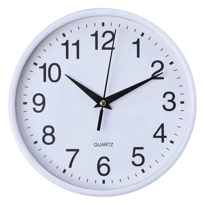 Horloges murales rondes modernes de 8 pouces, à piles, chiffres précis, horloge murale facile à lire
