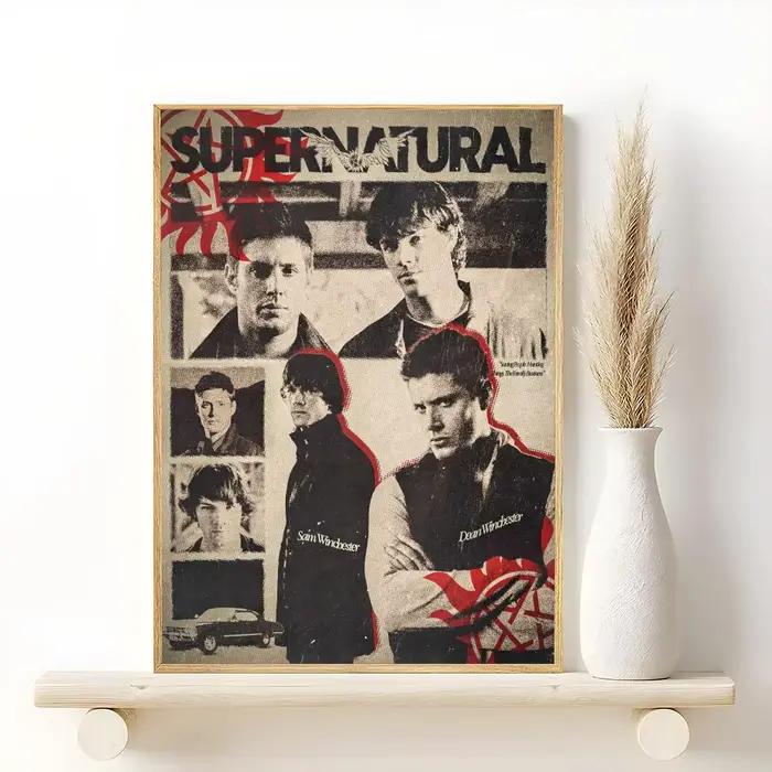 Affiche série S-Supernatural, affiche HD, décoration murale autocollante, imperméable, pour la maiso